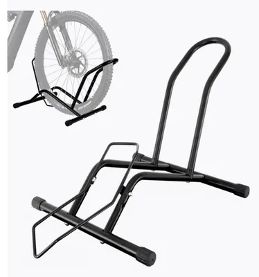 Produktbild von Fahrradständer, Fahrrad Bodenständer, Universell für Vorder- und Hinterrad, Schwarz - HST13H