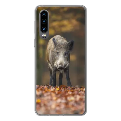 Produktbild von MuchoWow® Handyhülle Schutzhülle Hülle für Huawei P30 Wildtier - Wald - Herbst Silikon Softcase Handy Hülle - Kartenbesitzer