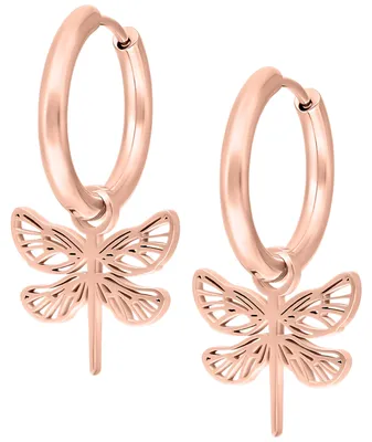 Produktbild von Wildcat Ohrringe - Little Dragonfly Hoops - Roségold - Chirurgenstahl 316L - wasserfest, langlebig, hautverträglich, Roségold