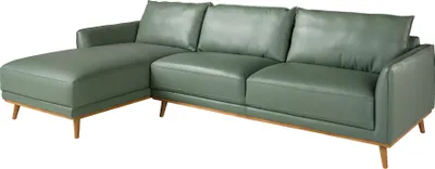 Produktbild von Angel Cerdá Linkes Chaiselongue-Sofa aus grünem Leder 6200