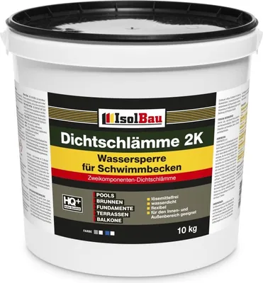Produktbild von Isolbau Dichtschlämme 2K - Wassersperre zur Abdichtung von Schwimmbecken, Pool, Brunnen, Balkon, Terrasse - 20 kg