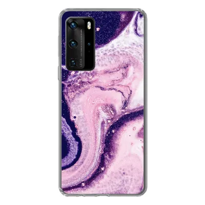 Produktbild von MuchoWow® Handyhülle Schutzhülle Hülle für Huawei P40 Pro Marmor - Glitzer - Chic Silikon Softcase Handy Hülle - Schutz