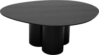 Produktbild von Miliboo - Design-Couchtisch aus schwarzem Holz B100 cm HOLLEN