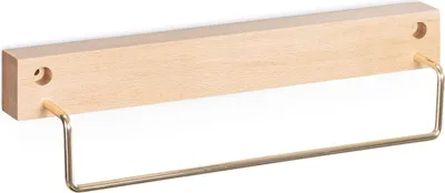 Produktbild von Handtuchhalter aus Buchenholz – Wandmontage, inklusive Befestigungsmaterial – Aufbewahrung für Bad und Küche
