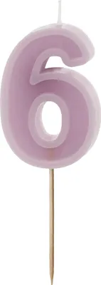 Produktbild von Geburtstagskerze Zahl 6, lila, 6 cm