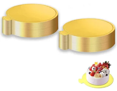 Image de Supports ronds pour gâteaux - Pour desserts et pâtisseries - Doré - 8 cm - 100 pièces