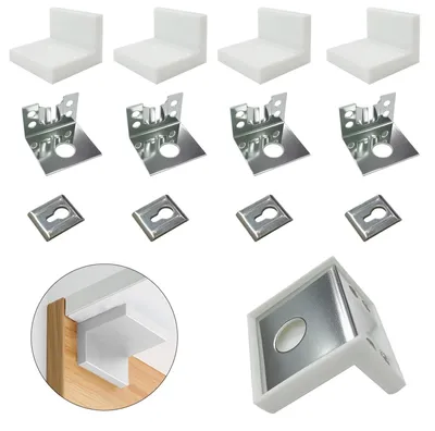Immagine prodotto di Supporto per asta 2-in-1, design angolare - Staffa per montaggio a parete - Staffa di fissaggio - Materiale: PP resistente / acciaio laminato a freddo - Maggiore presa e stabilità - Supporto per mensole