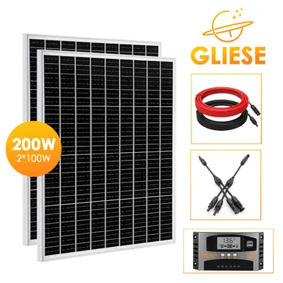 Obrázek produktu pro 200W solární modul solární panel 2x100W Solární sada fotovoltaický monokrystalickým solárním panelem pro domácí zahradní loď