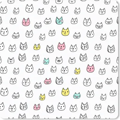 Produktbild von MuchoWow® Mauspad Mousepad Mädchen - Katze - Haustiere - Muster - Mädchen - Kinder - Kinder 30x30 cm - Mousepads - Maus Mat - Pad - Mausunterlage - Gaming