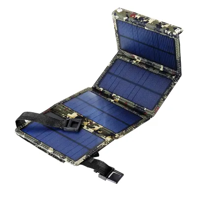 Produktbild von Solarcell -Ladegerät wasserdichtes schnelles Ladefaltfalt 20W USB -Faltplatte Solarpanel -Ladegerät für Smartphone-Tarnung