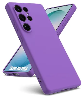 Image de Coque pour Samsung Galaxy S26 Ultra, Protection Silicone Liquide Ultra Slim Souple Effet Mat Violet