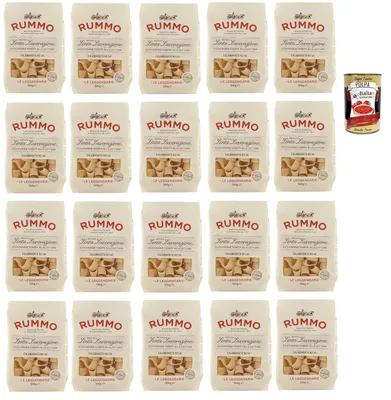 Produktbild von Italian Gourmet Calamarata Pasta Nr. 141, italienische Hartweizenpasta, langsam verarbeitet für Bissfestigkeit, ideal für Meeresfrüchte & Saucen, Vorratspack 20x500g (10kg) + Italian Gourmet Polpa