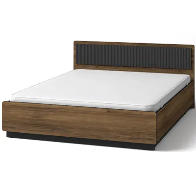Produktbild von BEAUTYSOFA | Doppelbett PIANO 160x200 cm | Bett | Schlafzimmer | Schwarz und Nussbaum | Modern Stil
