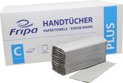 Produktbild von Fripa Handtuchpapier PLUS 250 x 330 mm C-Falz natur 1-lagig 20 x 180 Blatt