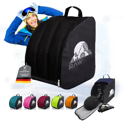 Produktbild von Rawstyle Skischuh Tasche Rucksack Wintersport Skischuhe Bag MOD 2 (schwarz-schwarz)