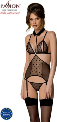 Productafbeelding van PE Dominica korset en string, zwart, maat L/XL