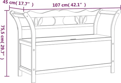 Obrázok produktu pre vidaXL Lavica čierna 107x45x75,5 cm Masívne jedľové drevo
