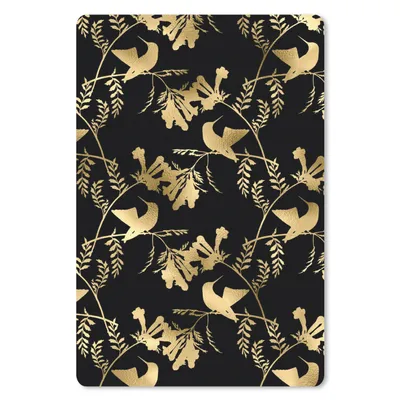 Produktbild von MuchoWow® Mauspad Mousepad Muster - Vögel - Gold 18x27 cm - Mousepads - Maus Mat - Pad - Mausunterlage