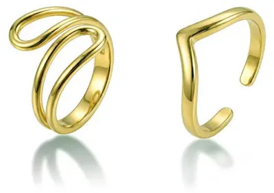 Immagine prodotto di Elegante set di due anelli placcati in oro, modello VWS260867G