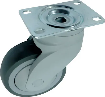 Produktbild von Transport-Geräte-Lenkrolle Kunststoff Ø 100 mm bis 80 kg mit Platte 92x64 mm