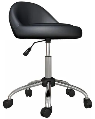Obrázek produktu pro Nastavitelná pracovní židle s opěradlem a kolečky | Barva: černá | Rozměry: 35x35x63-83 cm