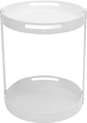 Obrázek produktu pro Rotační organizér koření 2 Tier Carbon Steel Multifunctional Round 360 Turntable Spice Rack for Kitchen Cosmetics White