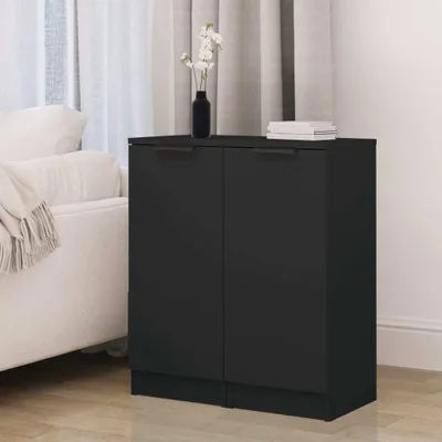 Obrázek produktu pro The Living Store Příborníky 2 ks černé 30x30x70 cm materiál na bázi dřeva