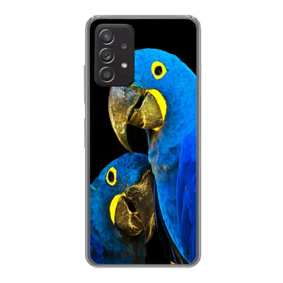 Produktbild von MuchoWow® Handyhülle Schutzhülle Hülle für Samsung galaxy a73 Papagei - Vogel - Federn - Blau Silikon Softcase Handy Hülle - Handyhülle