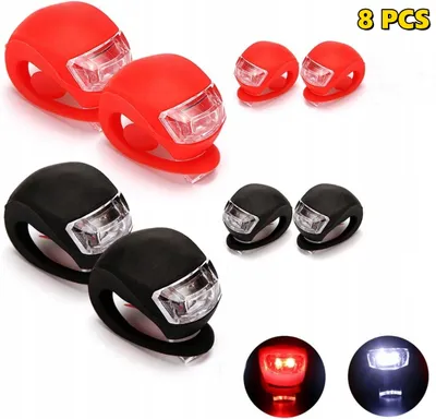 Obrázek produktu pro 8x silikonové LED světlomety na kolo přední zadní světla