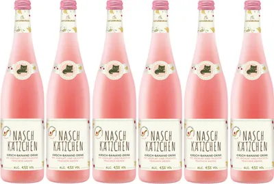 Produktbild von Naschkätzchen Kirsch Banane mit Joghurt fruchtig 750ml 6er Pack