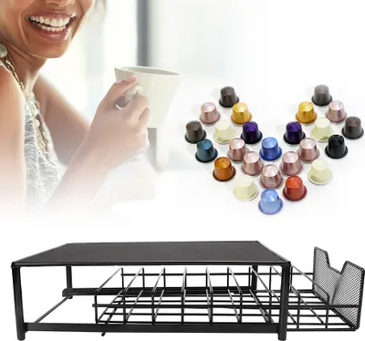 Obrázek produktu pro Domácnost 54PCS Držák kávových kapslí Skladovací stojan Zásuvka Stojan