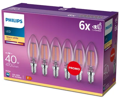 Obrázok produktu pre Philips 8718696775035, 4 W, 40 W, E14, 470 lm, 15000 h, Teplá biela