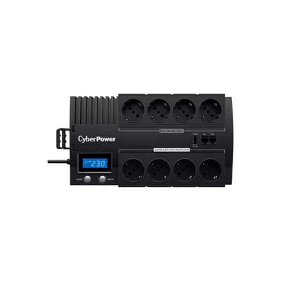 Produktbild von CyberPower BR1000ELCD Line-Interactive USV 1000VA/600W LCD, AVR, USB (HID), RJ45 Lan Protection, Ausgang (4+4) Schuko, USB Ladegerät, Line-Interaktiv, 1 kVA, 600 W, Sine, 167 V, 295 V