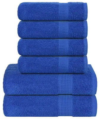 Image de vidaXL, lot de 6 serviettes FROGN, bleu, 360 g/m²