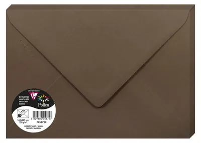 Zdjęcie produktu dla Koperty Clairefontaine Pollen, format C5, 162 x 229 mm, brązowe, 20 sztuk