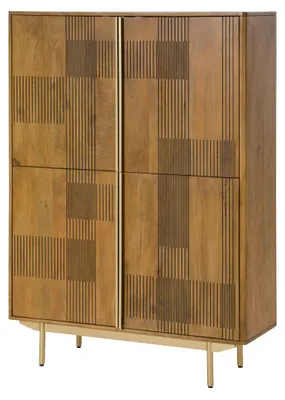 Produktbild von MASSIVMOEBEL24 Highboard Mango 110x40x150 hellbraun geölt MIAMI #115