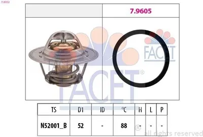Produktbild von FACET Thermostat Kühlmittel 88°C für LAND ROVER Freelander SUV (L314) für MG MGF (RD) für ROVER 75 (RJ)