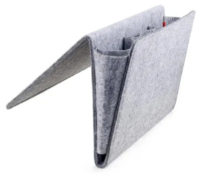 Productafbeelding van Bedtas, vilt, grijs, 42 x 21,5 x 2,5 cm
