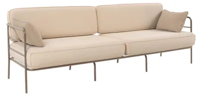 Produktbild von Selsey Preggel - Garten-Sofa 3-Sitzer, wasserabweisend, beige/beiges Gestell