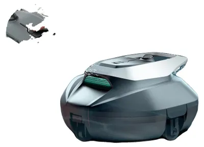 Obrázek produktu pro Robotický čistič bazénů, 90 minut provozu, 2,5 hodiny nabíjení, baterie 5200 mAh, vhodný pro bazény o rozloze až 850 čtverečních stop, rozměry 32 x 32 x 16,5 cm