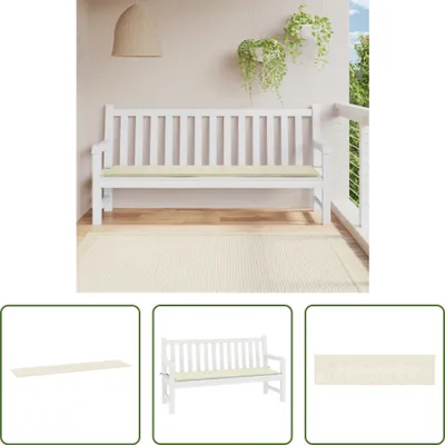 Produktbild von The Living Store Gartenbank-Auflage Creme 200x50x3 cm Oxford-Gewebe