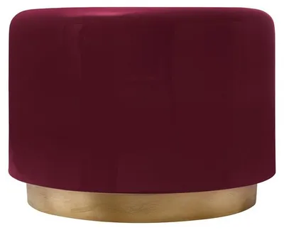 Image de Table d'appoint Art Déco en métal bordeaux et or