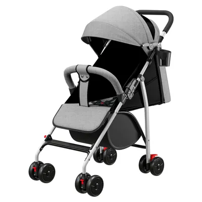Produktbild von Kinderwagen Buggy Kinderbuggy klappbar Liegebuggy Sportwagen mit 5-Punkt-Sicherheitsgurt für Neugeborene Inkl. Moskitonetz und Matte Grau
