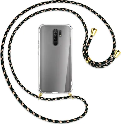 Produktbild von Handykette Backcover-Schutzhülle mit Band (Metall goldfarben) für Xiaomi Redmi 9 - camouflage