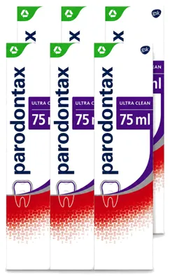 Obrázok produktu pre 6 x Zubná pasta Parodontax Ultra Clean, vhodná pri krvácaní ďasien - 75 ml - výhodný balík - 6 kusov
