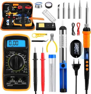 Productafbeelding van Soldeerboutkit - Soldeerstation Soldeerapparaat - Kleine Reparatie - Instelbare Temperatuur - 90 Watt - Zwart