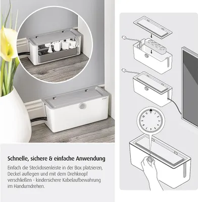 Image de reer CableGuard Boîte de câbles, pour multiprises, sécurité enfants, sécurité enfants, 78020
