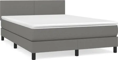 Immagine prodotto di vidaXL Letto a molle con materasso grigio scuro 140x200 cm in tessuto