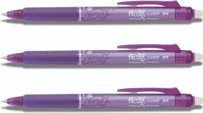 Produktbild von Pilot Frixion Clicker 0.5 Tintenroller violett 3er-Set