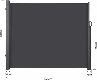 Produktbild von Ausziehbare Seitenmarkise, Sicht- und Windschutz, wasserabweisend, 3,5 x 1,8 m, Rot